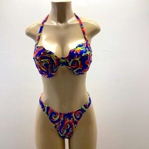 Brazilian Size 11/12 High Waist Bright Print Bikini Set